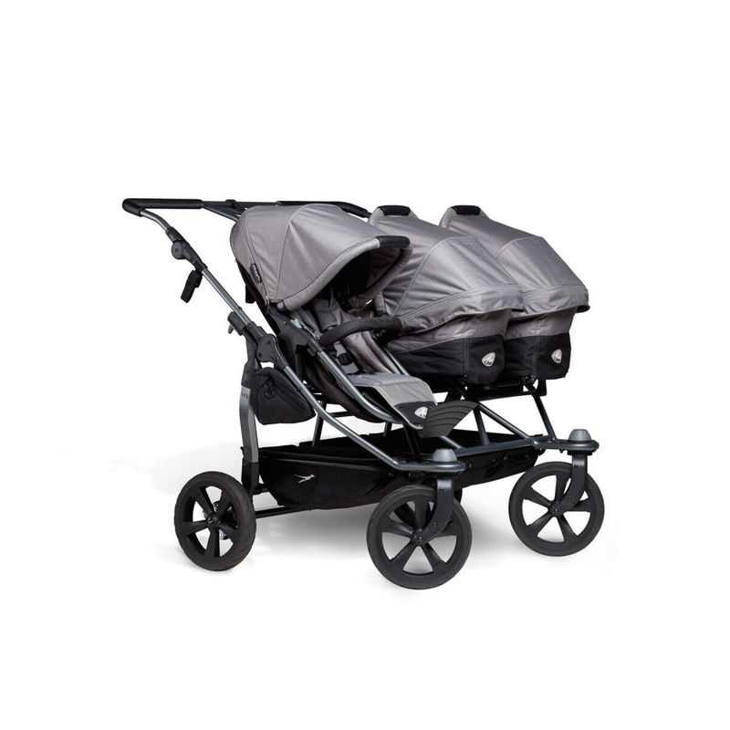 babyonlineshop tfk trio Kombi Kinderwagen grau Drillingswagen mit Luftkammerreifen Blitzverkäufe