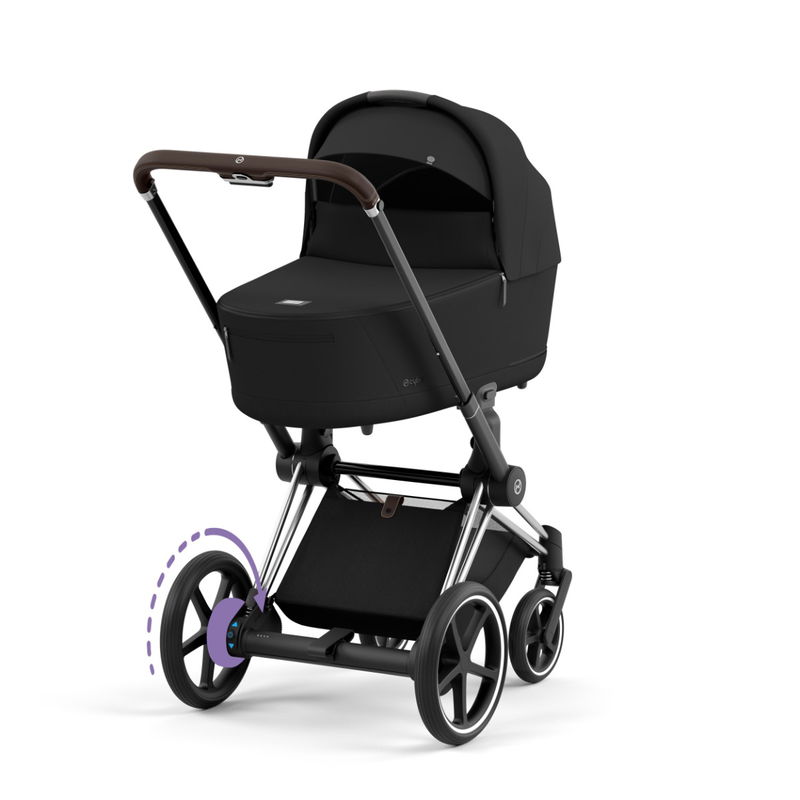 babyonlineshop CYBEX e-PRIAM Kinderwagen Sepia Black Bundle Plus New Generation inkl. Zubehörartikel Kostenloser Versand