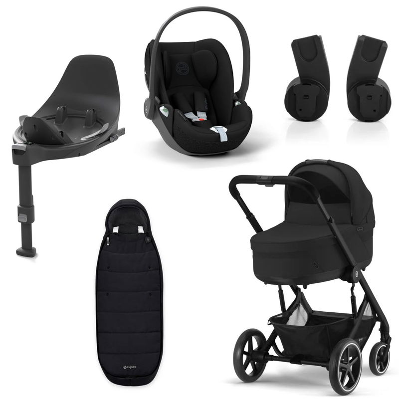 babyonlineshop CYBEX Balios S LUX Kinderwagen + Cloud T i-Size Bundle Moon Black Preisnachlass
