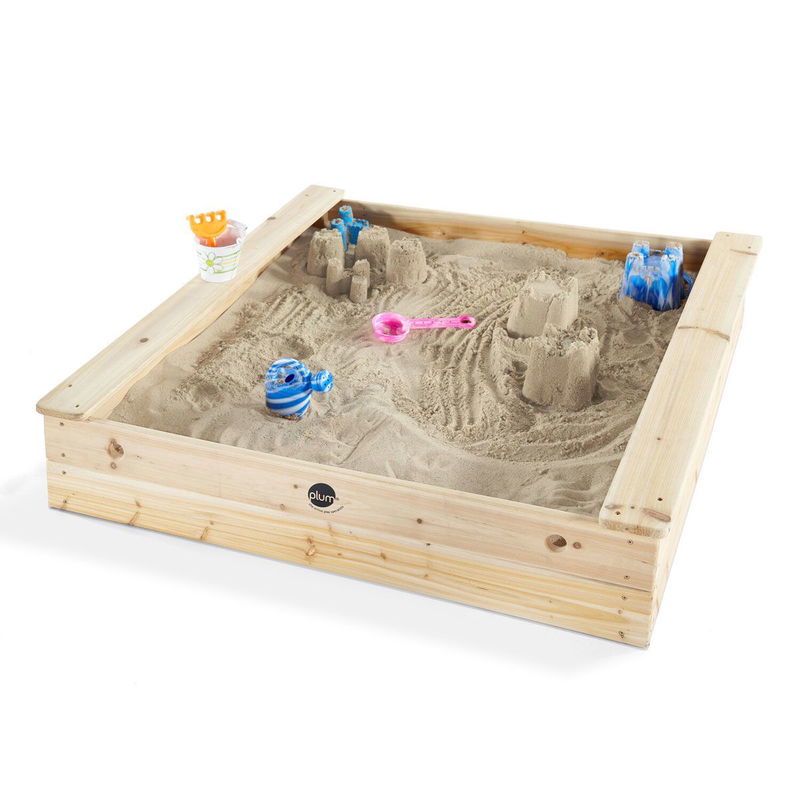 babyonlineshop Plum quadratischer Sandkasten aus Holz aus hochwertigem nachhaltig angebautem Holz Tägliche Deals