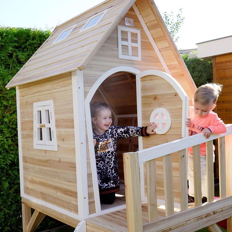 babyonlineshop EXIT Fantasia 300 Holzspielhaus - natur fantasievolles Design - einfache Montage Kostenlose Rückgabe