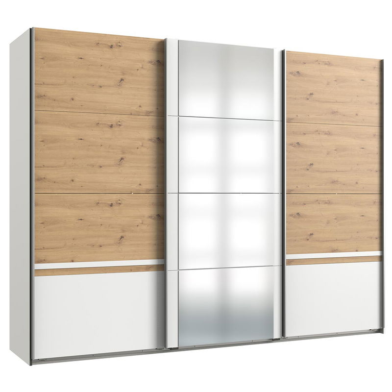 babyonlineshop Wimex Gibraltar Schwebetürenschrank 270 cm Weiß/Artisan-Eiche Dekor Black Friday Preise