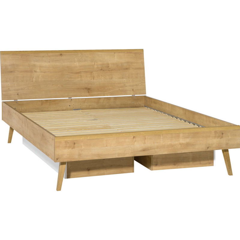 babyonlineshop VOX Nature Bett 140x200 cm mit glattem Kopfteil eiche Auslauf