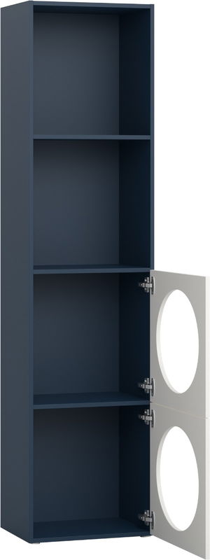 babyonlineshop Vox RELI - Bücherregal schmal mit Frontoption: 6 Gehäuse: Indigo Front: Alabasterweiß Limitierter Zeitrabatt