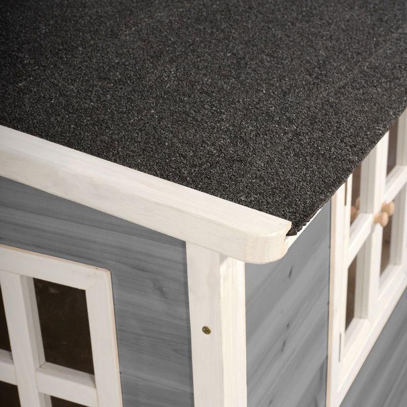 babyonlineshop EXIT Loft 150 Holzspielhaus - grau klares Design - mit Anbau Versandkostenfrei