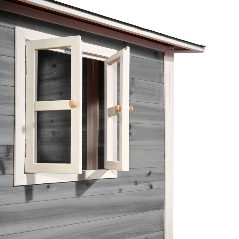 babyonlineshop EXIT Loft 150 Holzspielhaus - grau klares Design - mit Anbau Versandkostenfrei