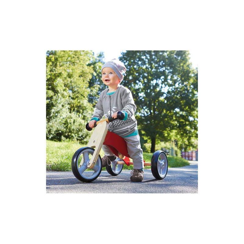 babyonlineshop Pinolino Mini-Laufdreirad Charlie rot/natur Birke massiv klar und rot lackiert - zum Toppreis Cyber Monday