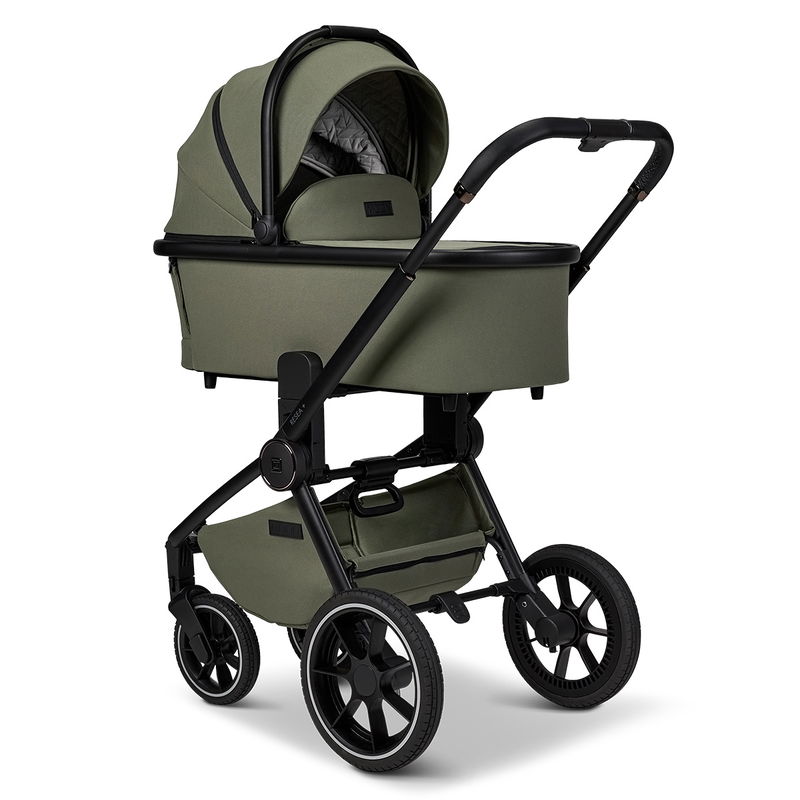 babyonlineshop Moon Resea Plus Kinderwagen Set mit Adapter und Babyschale Cosmo - moss Kostenlose Rückgabe