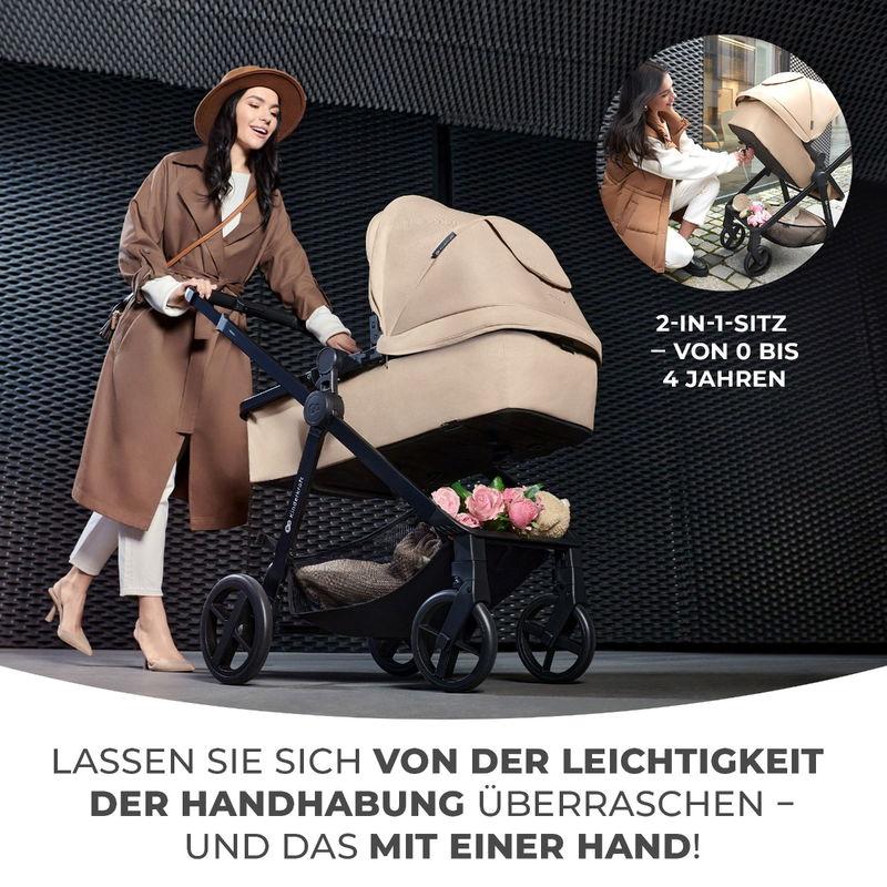 babyonlineshop Kinderkraft Kinderwagen 4in1 NEWLY Mink Pro classic black + base Zeitbegrenzte Promotion