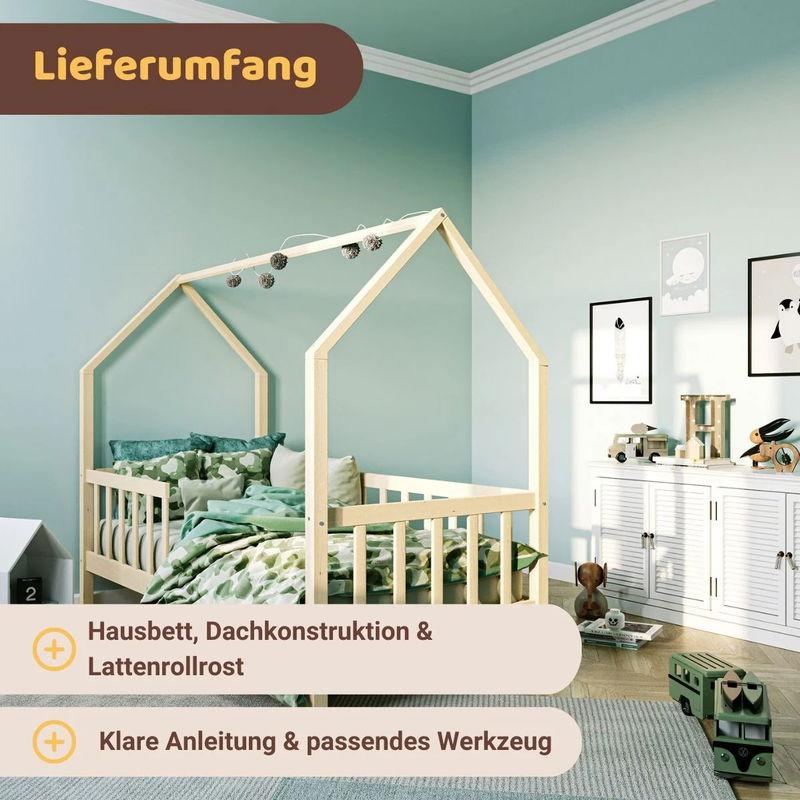 babyonlineshop Artkid Benni Hausbett Natur 90 x 200 cm Discount Store für neue Produkte