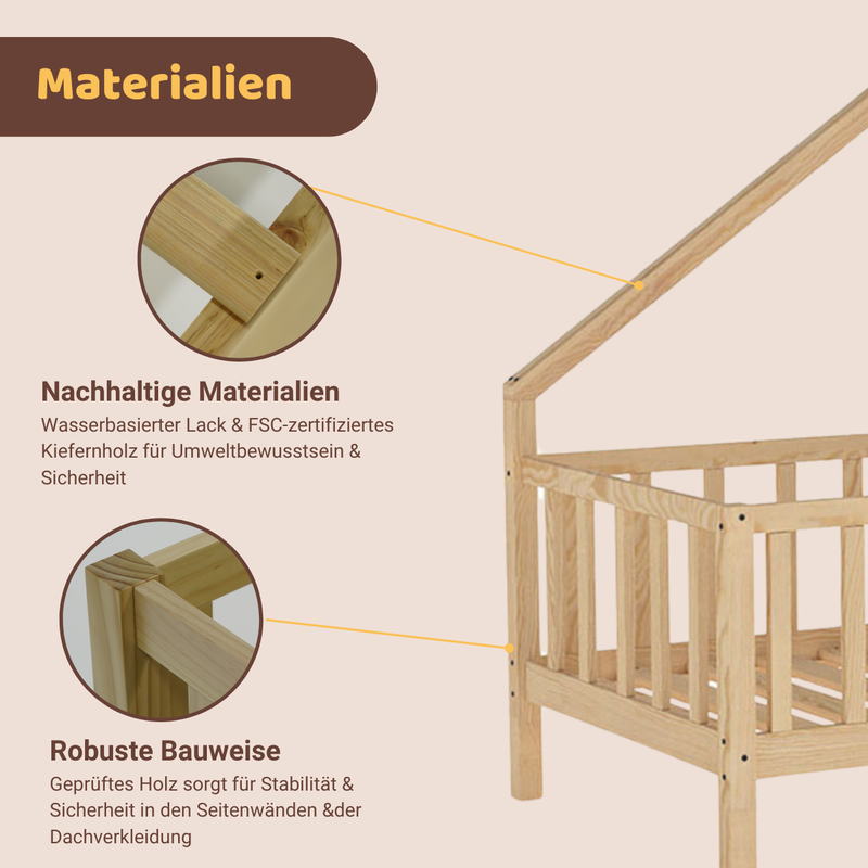 babyonlineshop Artkid William Hausbett natur 90 x 160 cm 50% Rabatt mit kostenlosem Versand