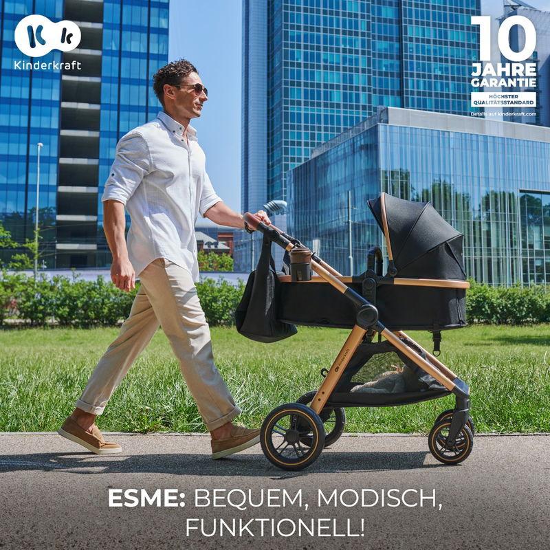 babyonlineshop Kinderkraft Multifunktionaler 3-in-1-Kinderwagen ESME Sand Beige Kostenlose Rückgabe