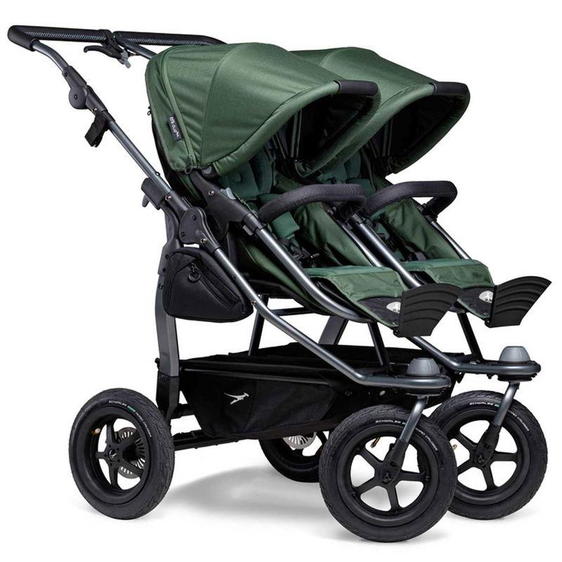 babyonlineshop tfk duo Kombi Kinderwagen olive Zwillingswagen mit Luftrad-Set Nur noch ein Tag übrig
