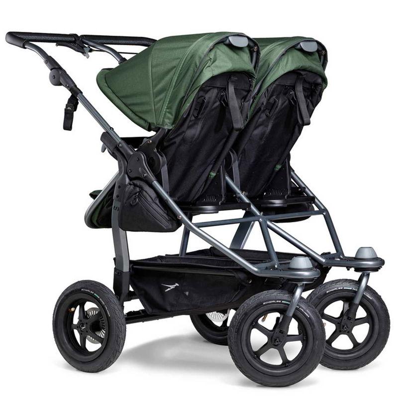 babyonlineshop tfk duo Kombi Kinderwagen olive Zwillingswagen mit Luftrad-Set Nur noch ein Tag übrig
