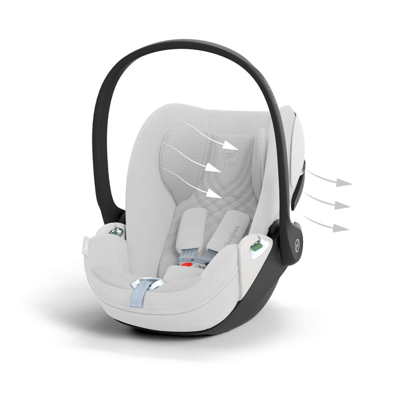 babyonlineshop CYBEX Cloud T i-Size Plus Platinum White Babyschale Kostenloser Versand international