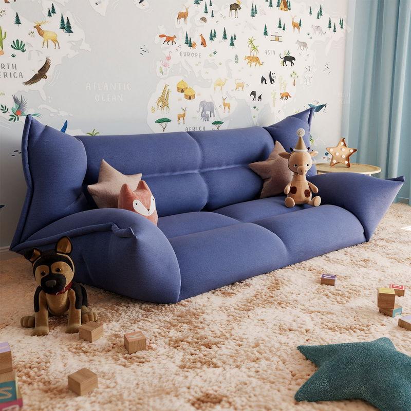 babyonlineshop Nature Kid Faltsofa blau mehrfach verstellbar mit rutschfestem Unterboden Valentinstagsangebot