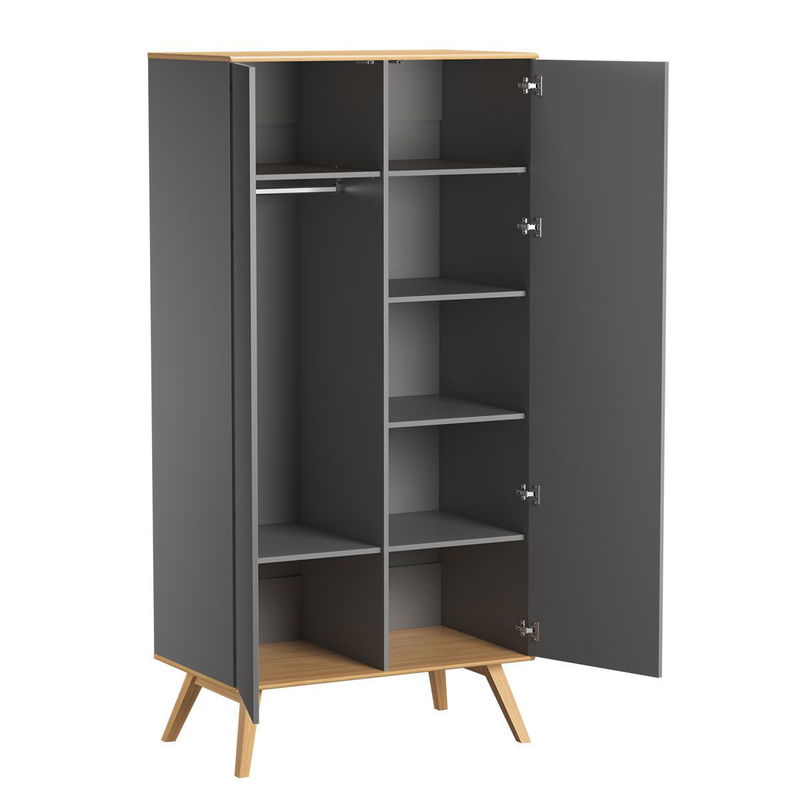 babyonlineshop VOX Nature Kleiderschrank 2-türig grau/eiche Top Angebot