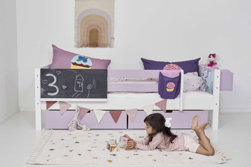 babyonlineshop Manis-h Einzelbett SIF 90x200 cm Pfosten Buche incl. Sicherung Bettkästen & Lattenrost Saisonschlussverkauf