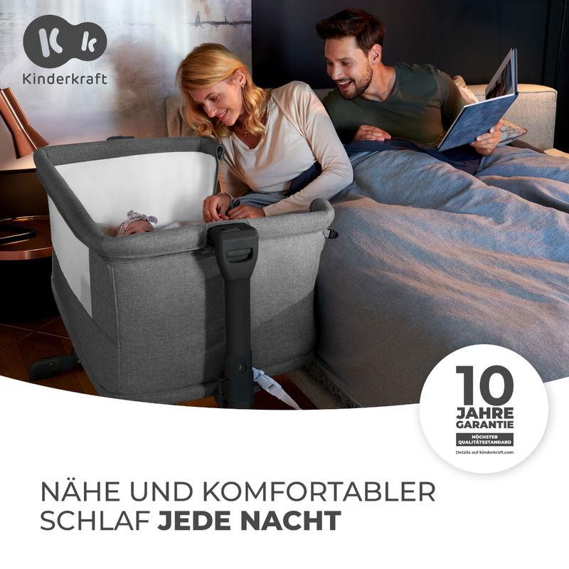babyonlineshop Kinderkraft Beistellbett NESTE GROW grey melange Cyber Monday