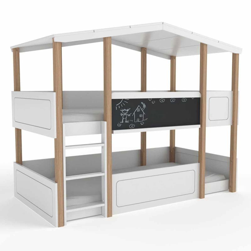 babyonlineshop Nature Kid Cory Etagenbett weiß Kiefer Liegefläche 90 x 200 cm Muttertagsangebot
