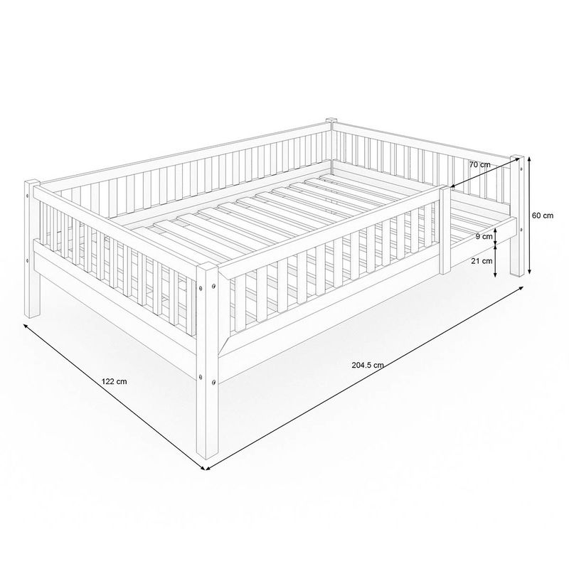 babyonlineshop Nature Kid Lilly Einzelbett weiß 120x200 cm Online Outlet