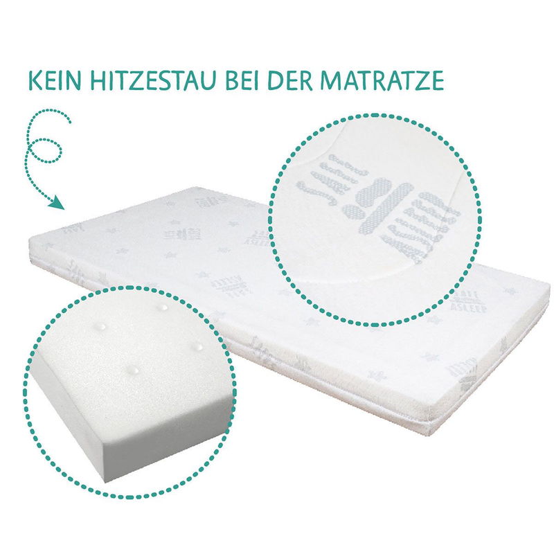 babyonlineshop Roba Room Bed safe asleep® Sternenzauber - Weiß inkl. Nestchen Air Matratze & Schlafsack Easy Air Blitzangebot