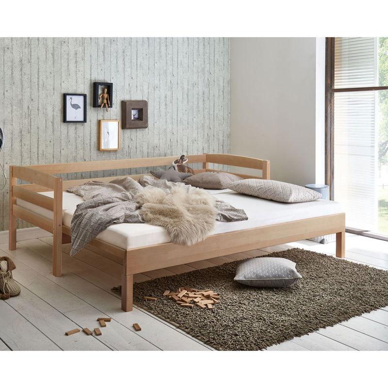 babyonlineshop Relita EMILIA Einzelbett Buche massiv Natur 90/180 x 200 cm ausziehbar Super Sparpreis