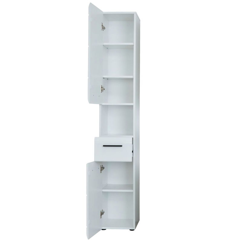 babyonlineshop trendteam Skin Hochschrank offenes Fach Weiß Hochglanz Nur für heute