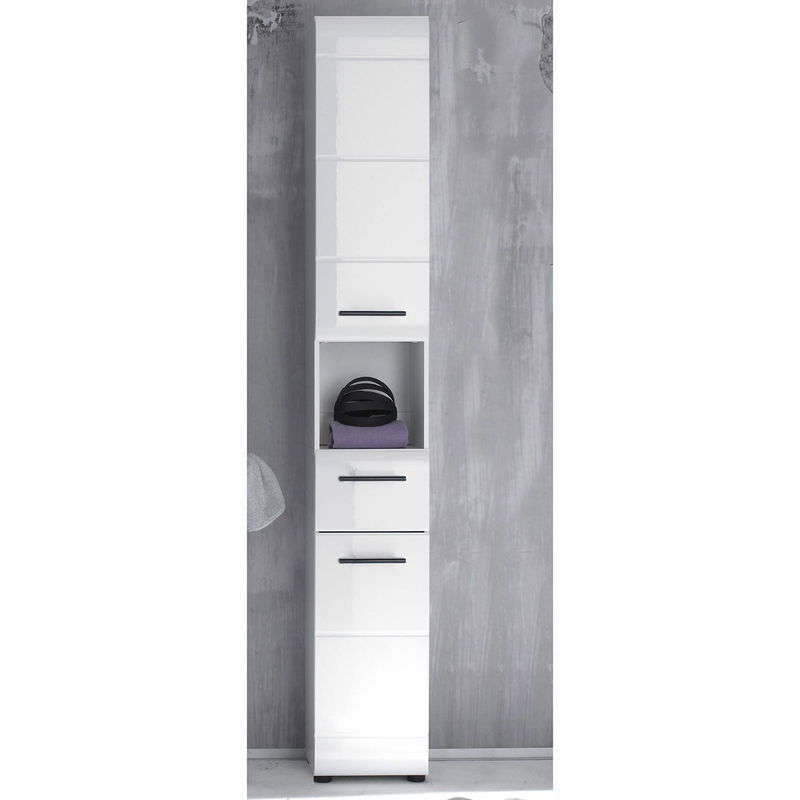 babyonlineshop trendteam Skin Hochschrank offenes Fach Weiß Hochglanz Nur für heute