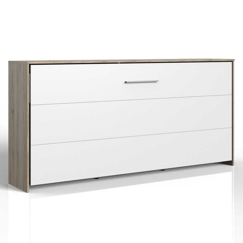 babyonlineshop Wimex Juist Klappbett horizontal 90 x 200 cm Weiß/San Remo-Eiche Dekor Muttertagsangebot