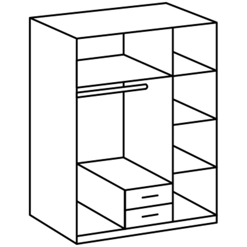 babyonlineshop Wimex Bochum Kleiderschrank 135 cm Graphit/digi-steel-Optik Vatertagsangebot