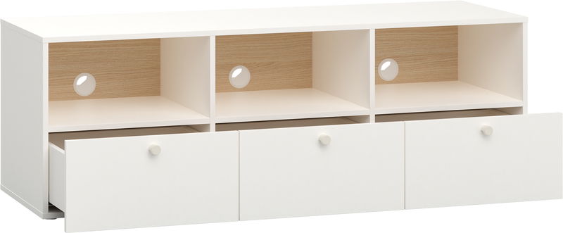 babyonlineshop Vox RELI - Schrank RTV breit mit Griff / Alabasterweiß Eiche hell Exklusive Angebote
