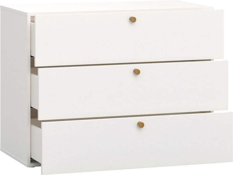 babyonlineshop Vox RELI - Kommode mit Schubladen und Eichengriff / Alabasterweiß Blitzangebot
