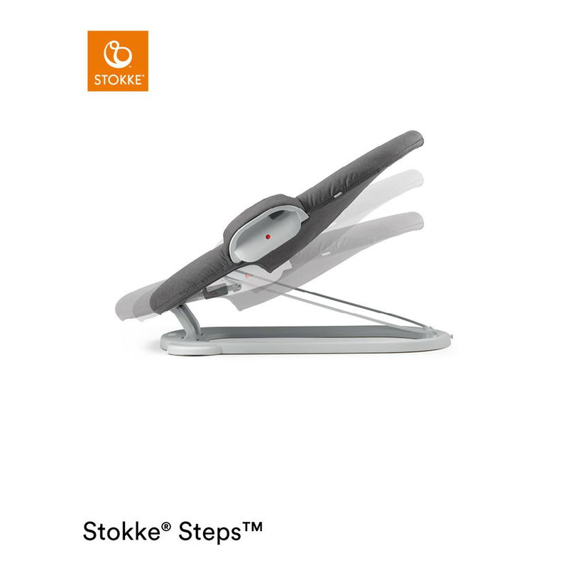 babyonlineshop Stokke® Steps™ Bouncer White Deep Grey Babywippe passend zum Hochstuhl Vierteljährliche Förderung