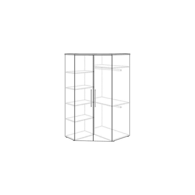 babyonlineshop Paidi Oscar Eck-Kleiderschrank 2T kreideweiß/Eiche-Nebraska zollfrei