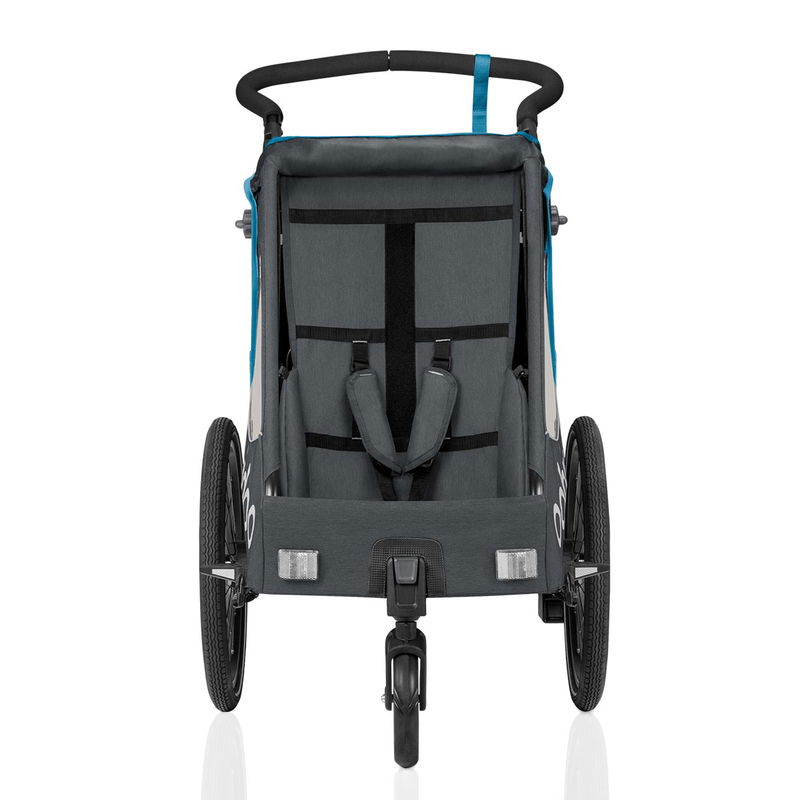babyonlineshop Qeridoo Qupa1 Blue Fahrradanhänger 360-Grad-Buggyrad und Deichsel 2023 Sonderangebot