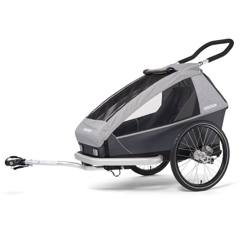 babyonlineshop Croozer Kid Keeke 2 Stone grey 2in1 Fahrradanhänger & Buggy-Set