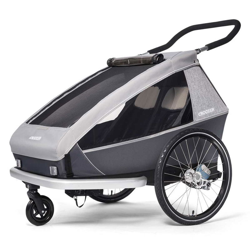 babyonlineshop Croozer Kid Keeke 2 Stone grey 2in1 Fahrradanhänger & Buggy-Set Lagerräumung