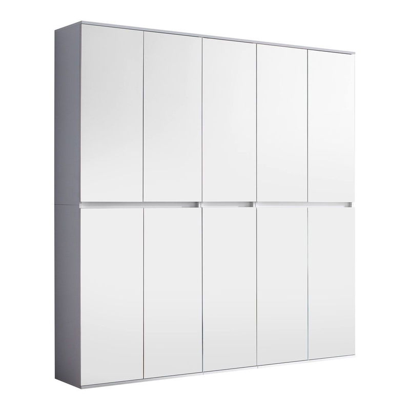 babyonlineshop trendteam Mirror Spiegelgarderobenschrank Weiß Melamin