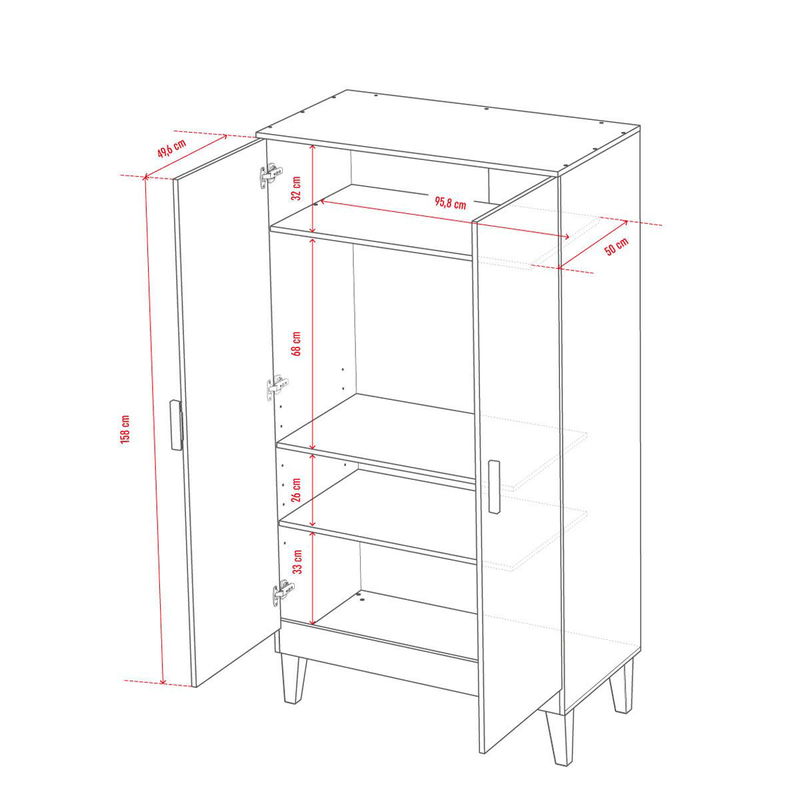 babyonlineshop VOX Lounge Kleiderschrank grau/eiche 2-türig Blitzangebot