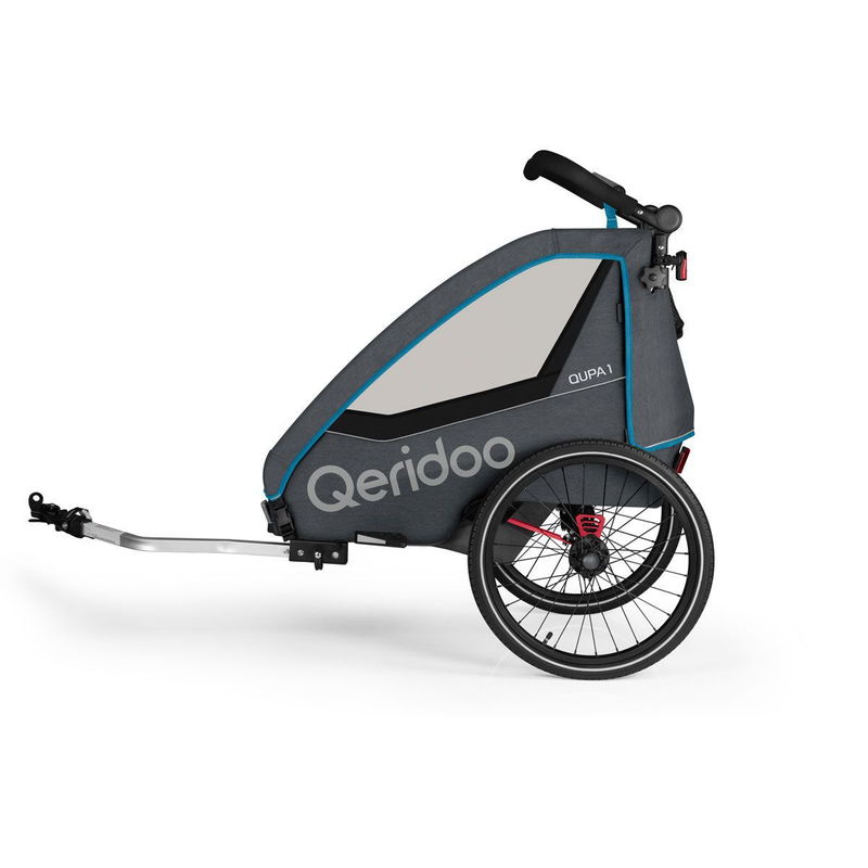 babyonlineshop Qeridoo Qupa1 Blue Fahrradanhänger 360-Grad-Buggyrad und Deichsel Meist gekauft