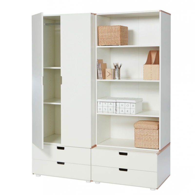 babyonlineshop Manis-h Kleiderschrank ZEUS 2 Türen + Regal mit 4 Schubkästen Zeitlich begrenztes Angebot