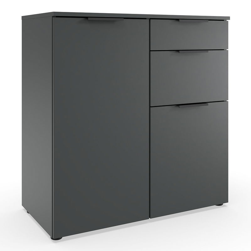 babyonlineshop Wimex level36 black A Kombikommode 1T 3S Graphit