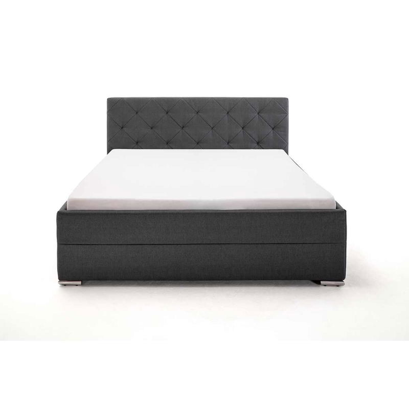babyonlineshop Meise Möbel Chicago Polsterbett anthrazit 180 x 200 cm mit Chromfüßen Bis zu 55% Rabatt