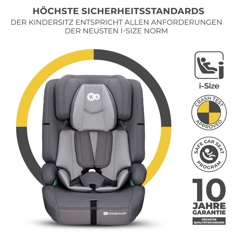 babyonlineshop Kinderkraft SAFETY-FIX 2 i-Size Kindersitz grey 76-150 cm Angebote