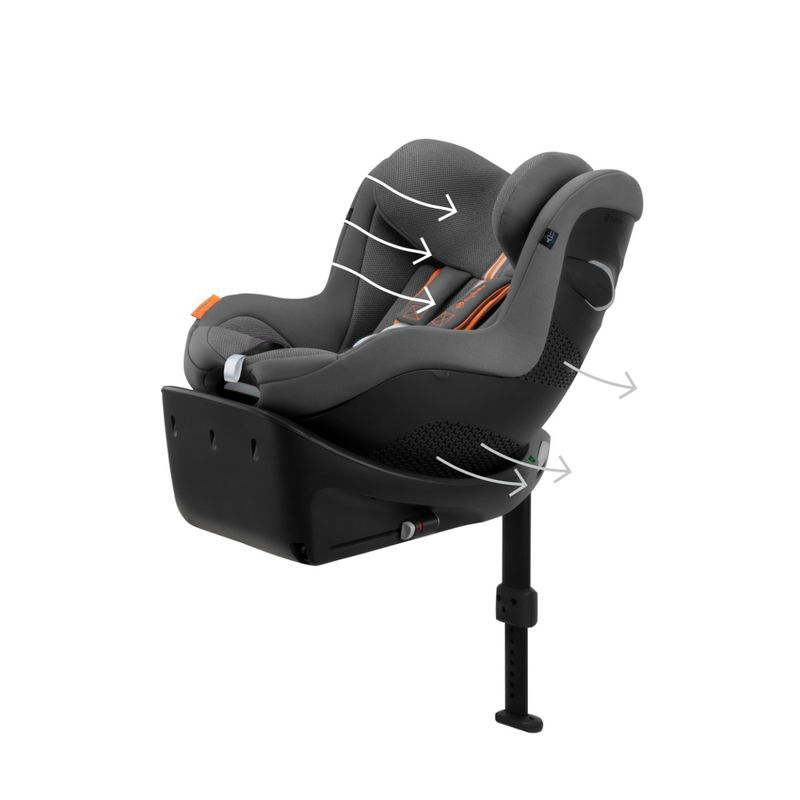 babyonlineshop CYBEX Sirona Gi i-Size Plus Lava Grey ab Geburt bis 105 cm (ca. 4 Jahre) Neuheiten