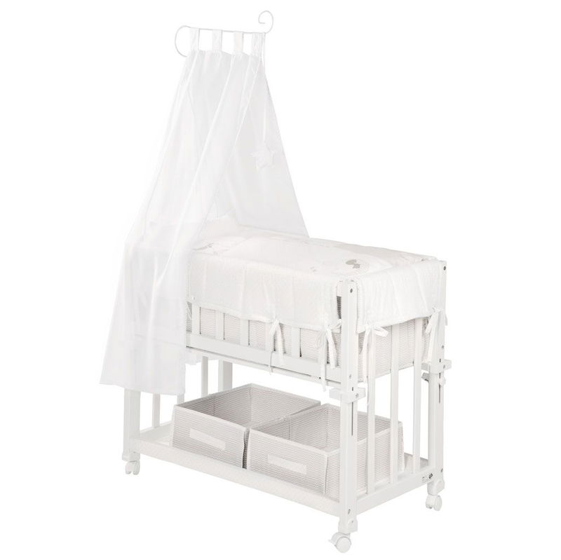 babyonlineshop Roba Stubenbett 3 in 1 Little Stars safe asleep inkl. Matratze Nestchen & Schlafsack Kostenloser Versand international