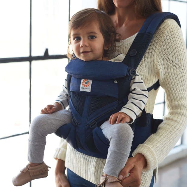 babyonlineshop Ergobaby Omni 360 Cool Air Mesh Indigo Weave Babytrage Fabrik Onlineshop