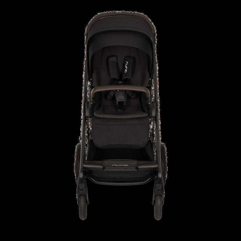 babyonlineshop Nuna MIXX next Kinderwagen mit magnetischem Verschluss inkl. Kniedecke Adapter Regenverdeck & braunem Ledergriff Caviar Flash Sale