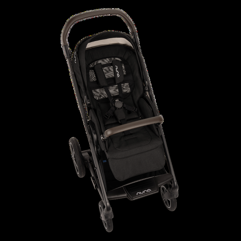 babyonlineshop Nuna MIXX next Kinderwagen mit magnetischem Verschluss inkl. Kniedecke Adapter Regenverdeck & braunem Ledergriff Caviar Flash Sale